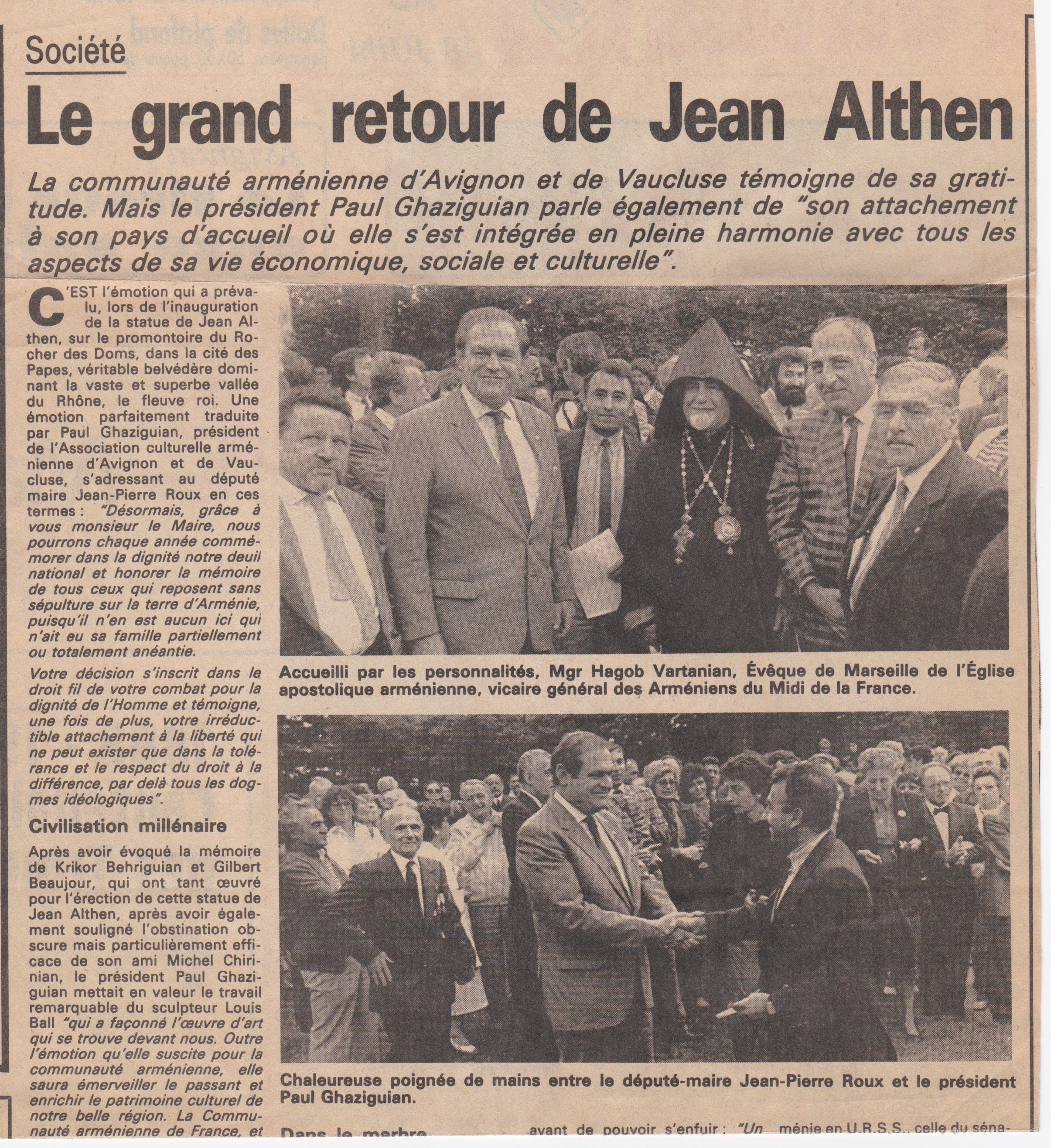 Paul Ghaziguian et la communauté arménienne